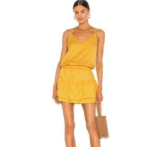 KRISA Smocked Waist Cami Mini Dressyellow - Gold💛